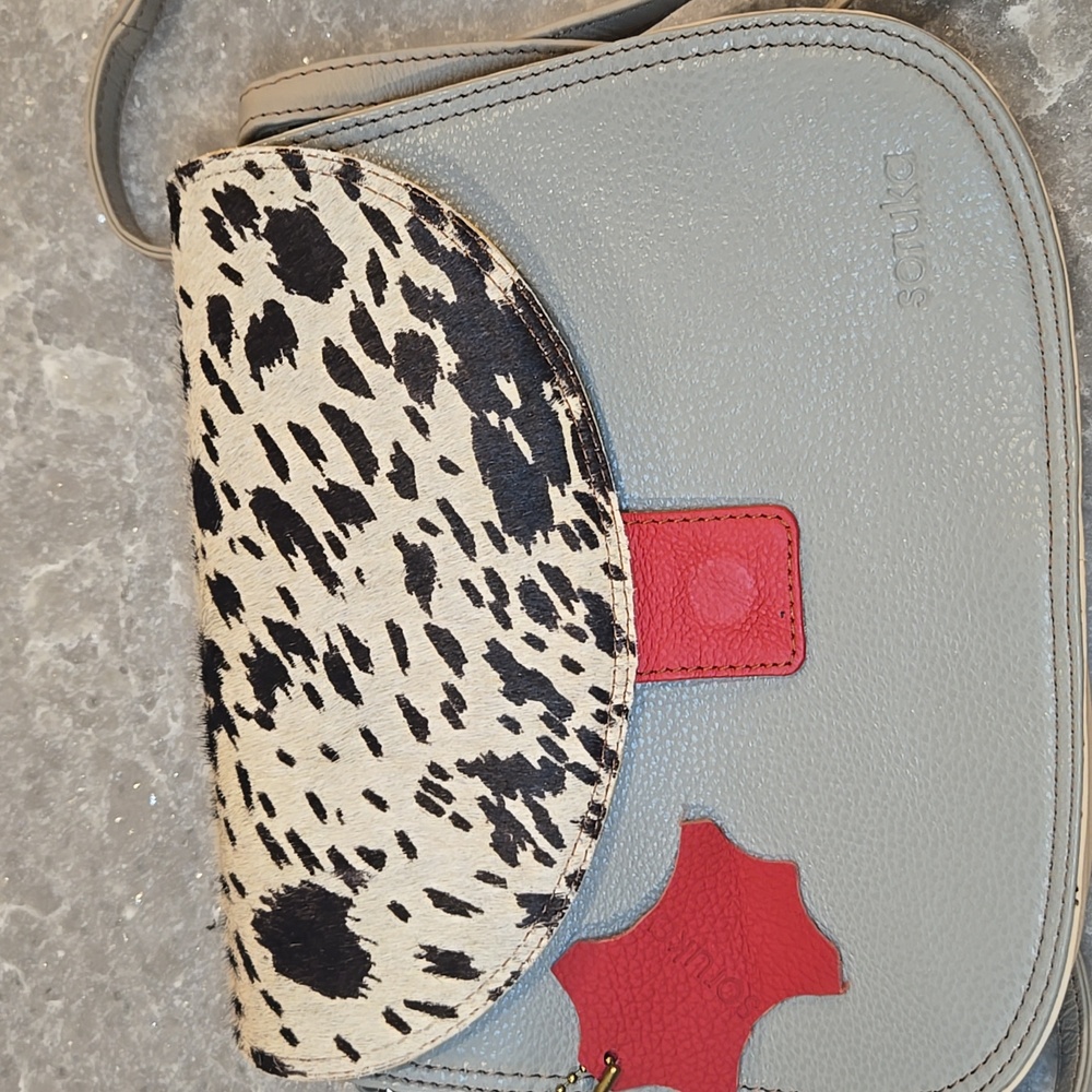 SORUKA Leather Ferrara Animal Print Crossbody